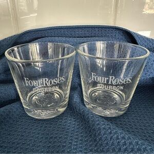 Four Roses Bourbon Clear Rocks Glasses - Set of 2